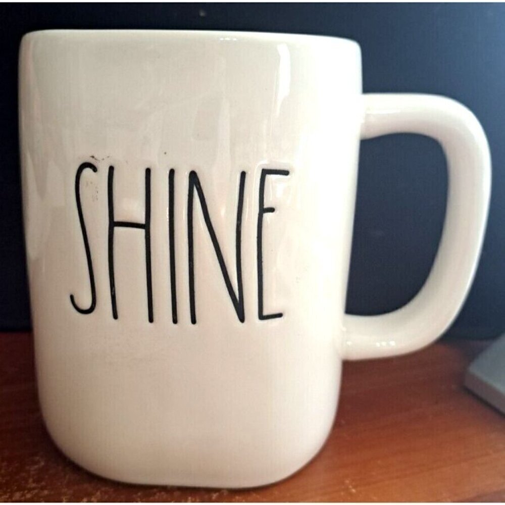 Rae Dunn Artisan Collection by Magenta SHINE 20oz. Mug White With Yellow Inside